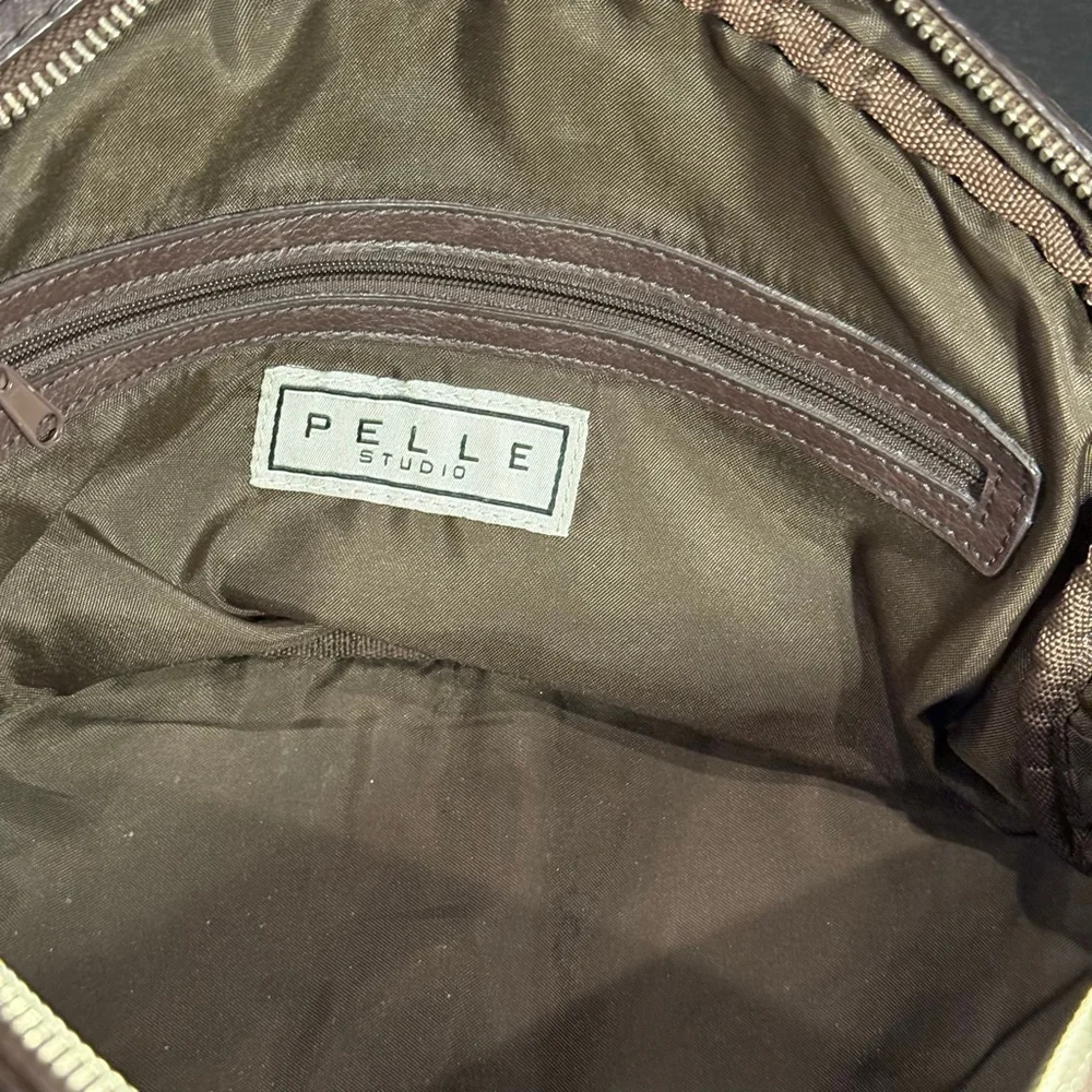 Pelle Studio Brown Leather Satchel Textured Genuine Leather Handbag